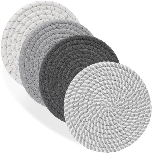 Trivets for Hot Dishes 7 Inch Cotton Pot Holders Heat Resistant Farmhouse Decor - Picture 1 of 8